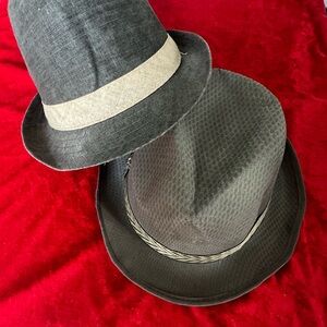 Weatherproof Black Fedora with Cream Contrast Band set two hat